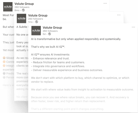 Volute LinkedIn posts